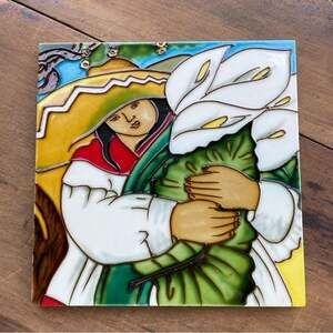 Linda Carter Holman Art Tile Approximately 8” X 8” Stunning!